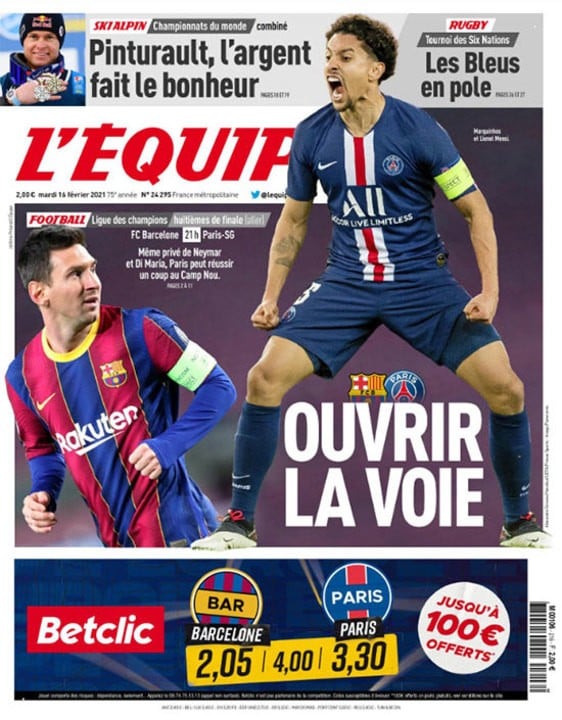 Messi et Mbappé font la Une de la presse avant Barça-PSG