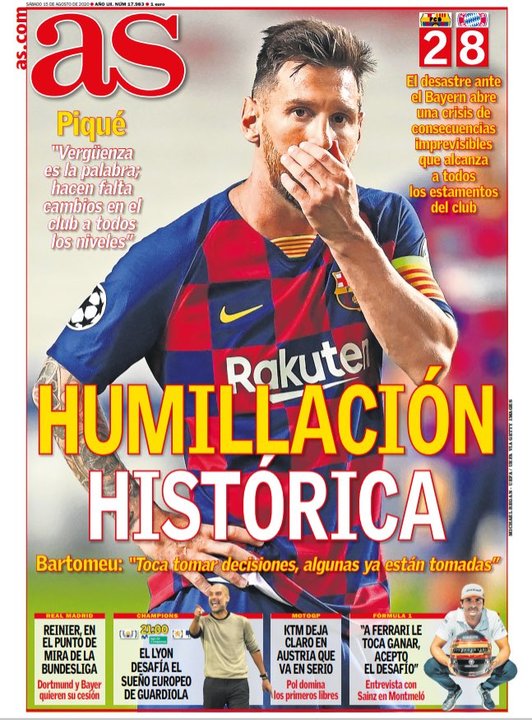 LDC / "Honte", "humiliation historique", "fin de cycle" : la presse espagnole détruit le Barça