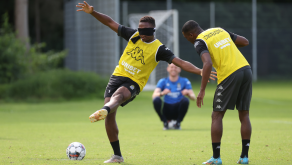 Loïc Bessilé à l'entraînement avec Charleroi