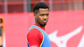 Ansu FATI, joueur de l'AS Monaco, lors d'une séance d'entraînement à La Turbie.