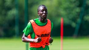 Lamine Fomba à l'entrainement avec l'ASSE