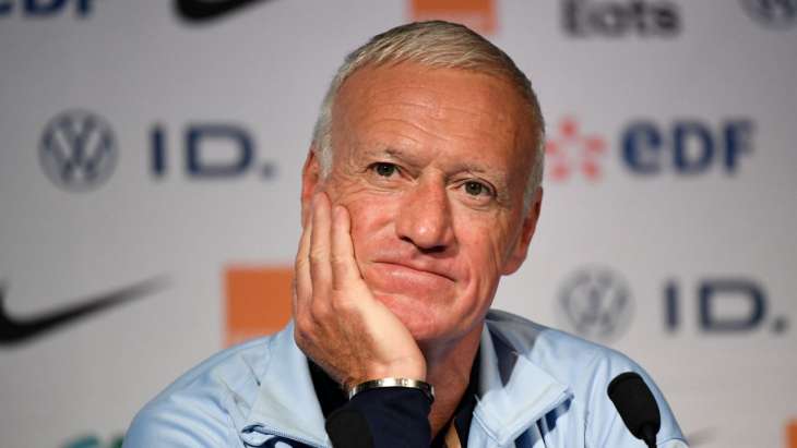 Didier Deschamps en conférence de presse durant le rassemblement des Bleus en septembre