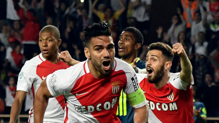 Falcao, Bernardo Silva et Mbappé avec Monaco
