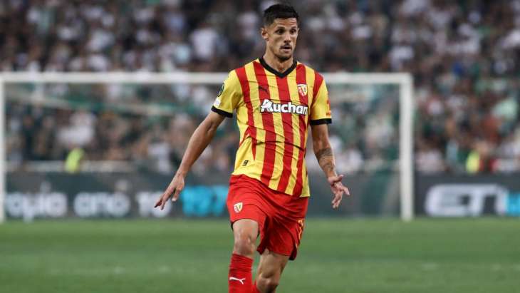 Florian Sotoca, lors de la défaite de Lens face au Panathinaïkos