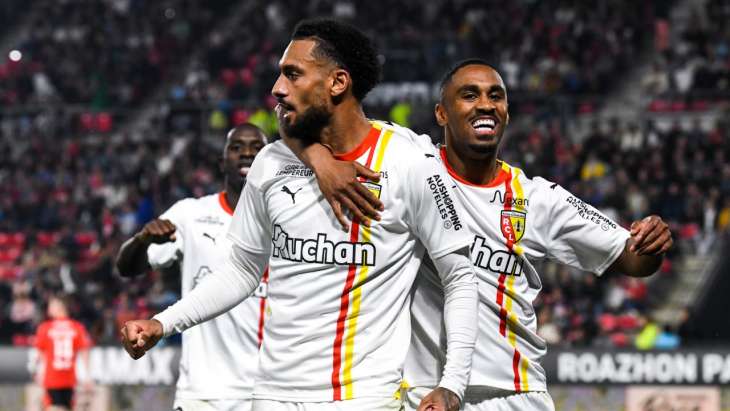 Fulgini et Saïd célébration but Lens