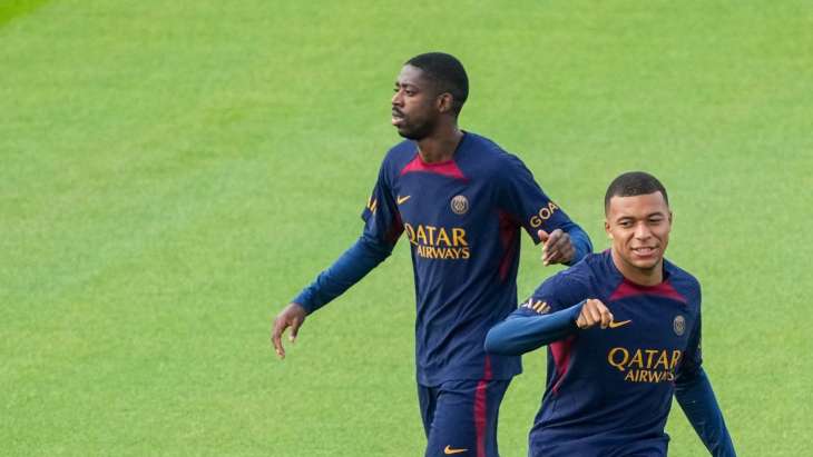Kylian Mbappé Ousmane Dembélé entrainement PSG
