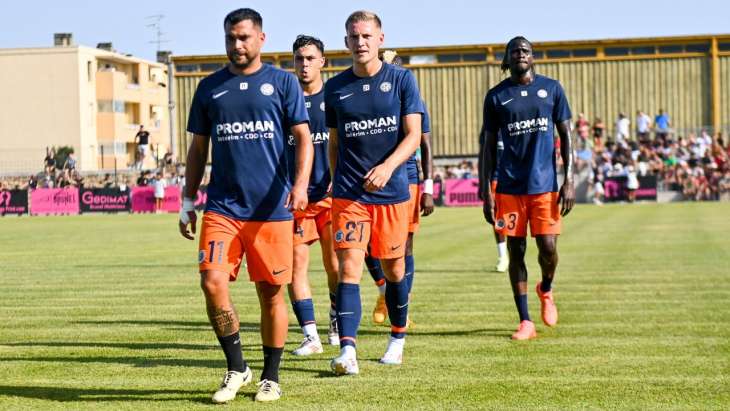 Les joueurs du MHSC à l'entrainement