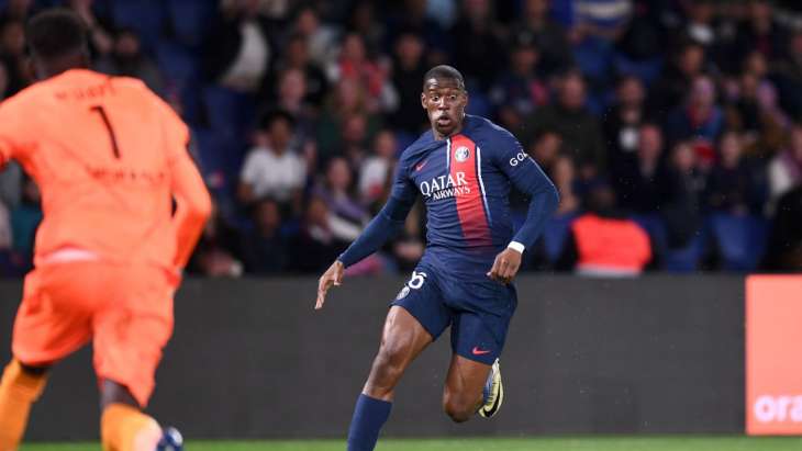 Nordi Mukiele (PSG), quelques seconde avant son choc avec Massamba Ndiaye (Clermont)