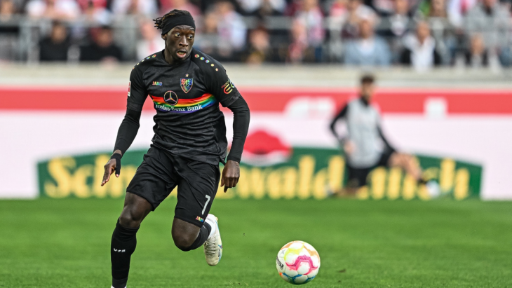 Tanguy Coulibaly en match avec le VFB Stuttgart