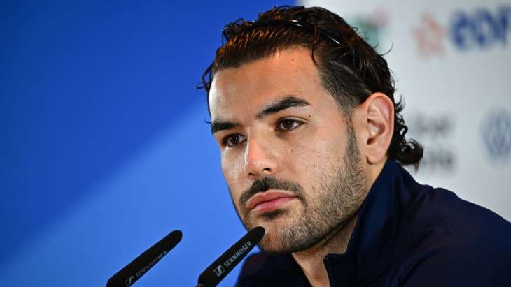 Théo Hernandez en conférence de presse avec les Bleus 150624