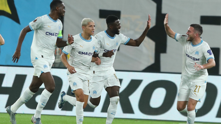 Veretout, Harit, Mbemba et Kondogbia après avoir marqué avec Marseille