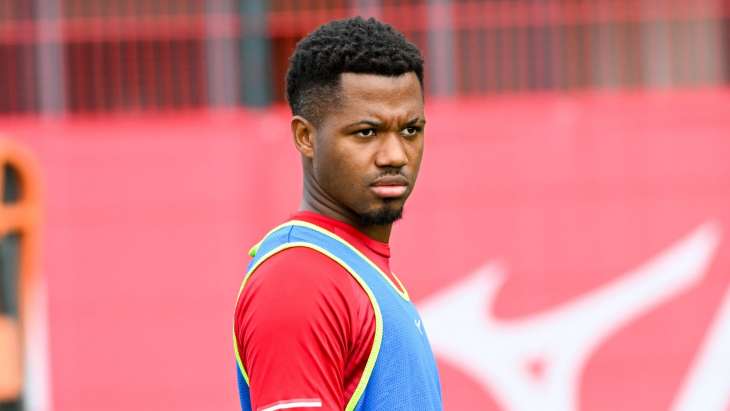 Ansu FATI, joueur de l'AS Monaco, lors d'une séance d'entraînement à La Turbie.