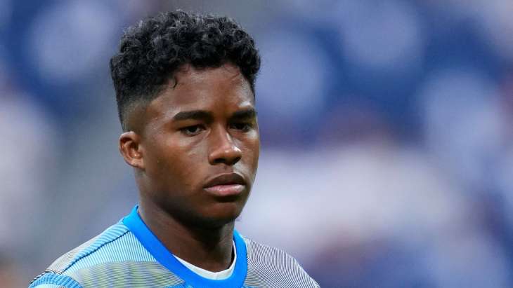 Endrick, joueur du Real Madrid CF, lors du match de Liga EA Sports opposant le Real Madrid CF au RCD Espanyol.