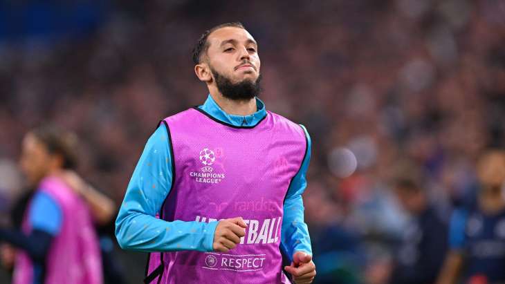 Amine GOUIRI, joueur de Marseille, lors du match de Ligue des champions de l'UEFA 2025/2026 opposant Marseille à l'Ajax au Stade Vélodrome.