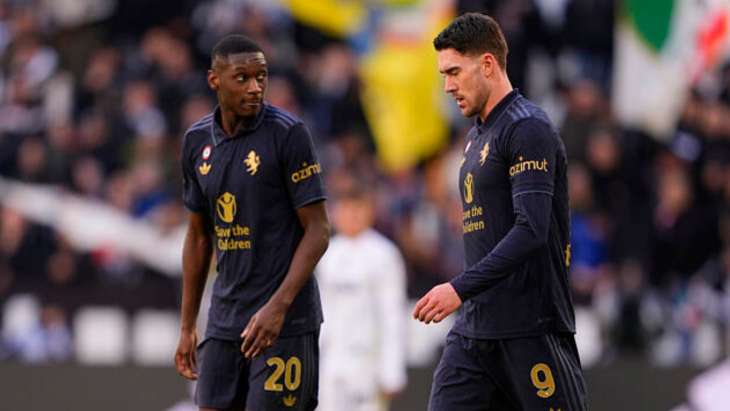 Randal Kolo Muani et Dusan Vlahovic sous les couleurs de la Juventus Turin.