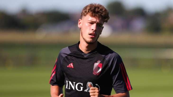 Lucas Stassin, à l'entrainement avec les U21 belges