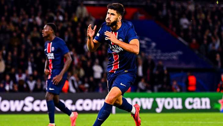 Marco Asensio déçu lors d'un match de Ligue des champions avec le PSG