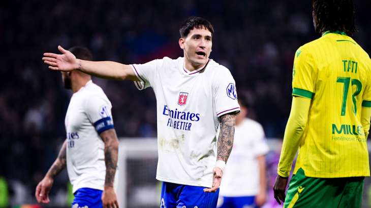Martin Satriano lors de OL-Nantes