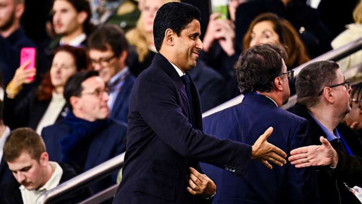Nasser al-Khelaïfi, le président du PSG, tout sourire.