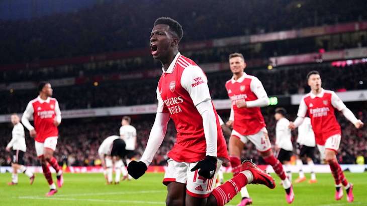 Nketiah lors de Arsenal-Manchester United