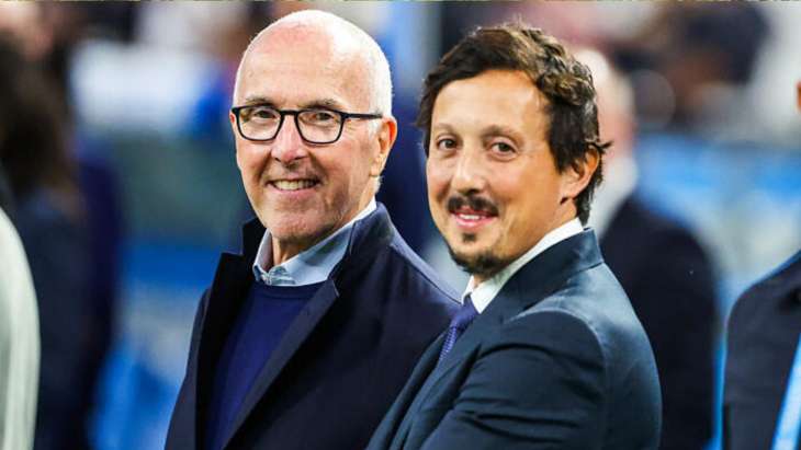 Pablo Longoria, le président de l'OM, tout sourire.