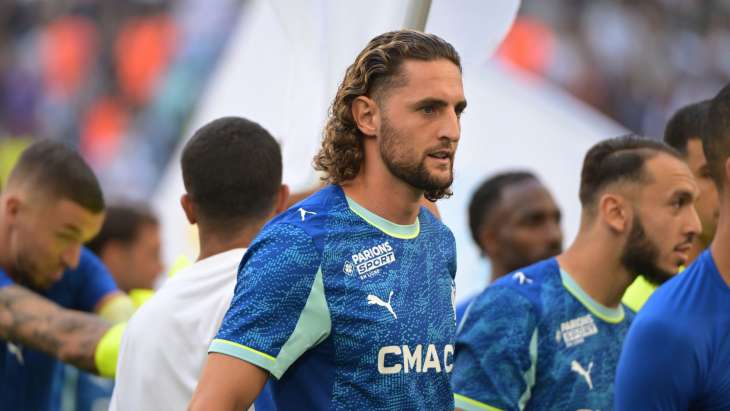 Adrien Rabiot à l'échauffement lors de OM-Aston Villa